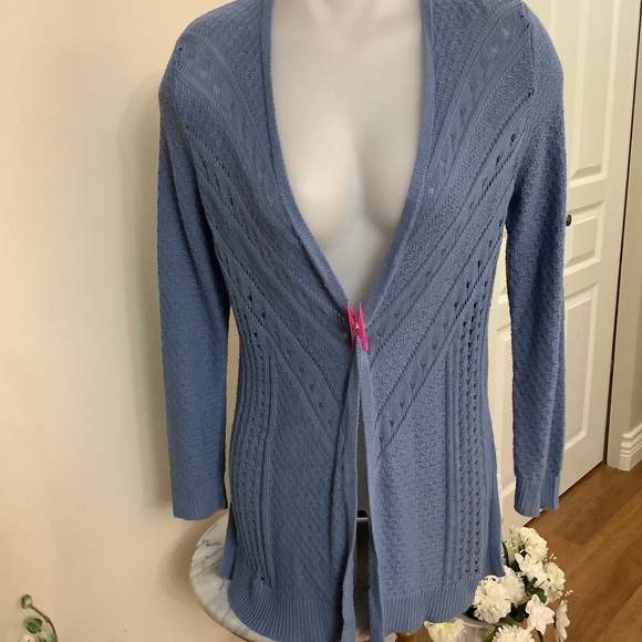 Northern reflections crochet cardigan topper Small - Picture 1 of 9